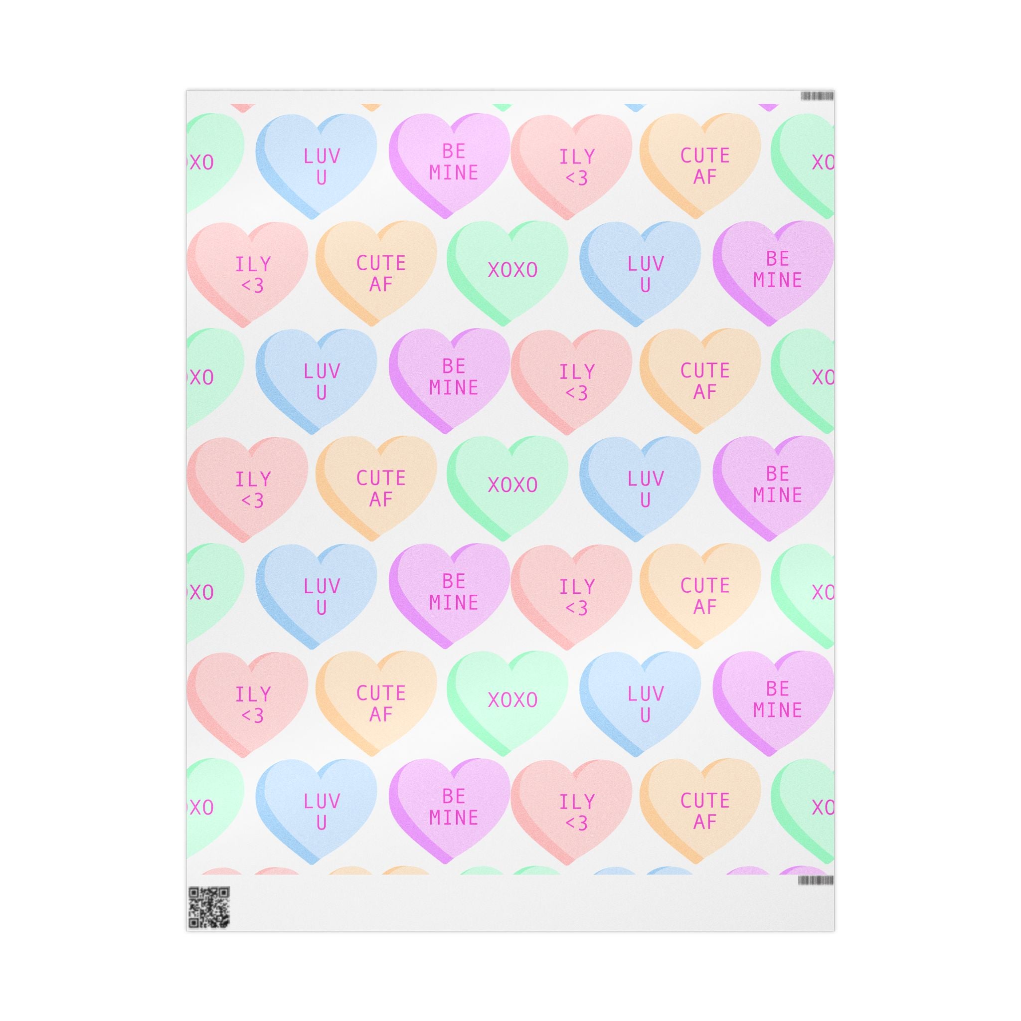 Conversation Heart Wrapping Paper — Cute AF Valentine Gift Wrap