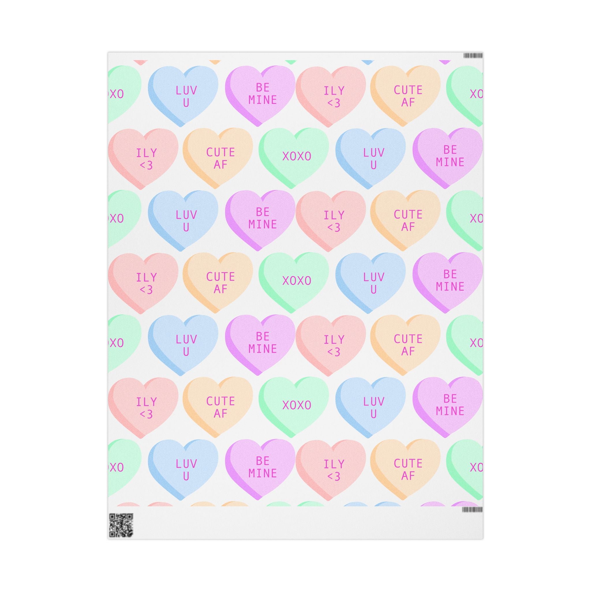 Conversation Heart Wrapping Paper — Cute AF Valentine Gift Wrap