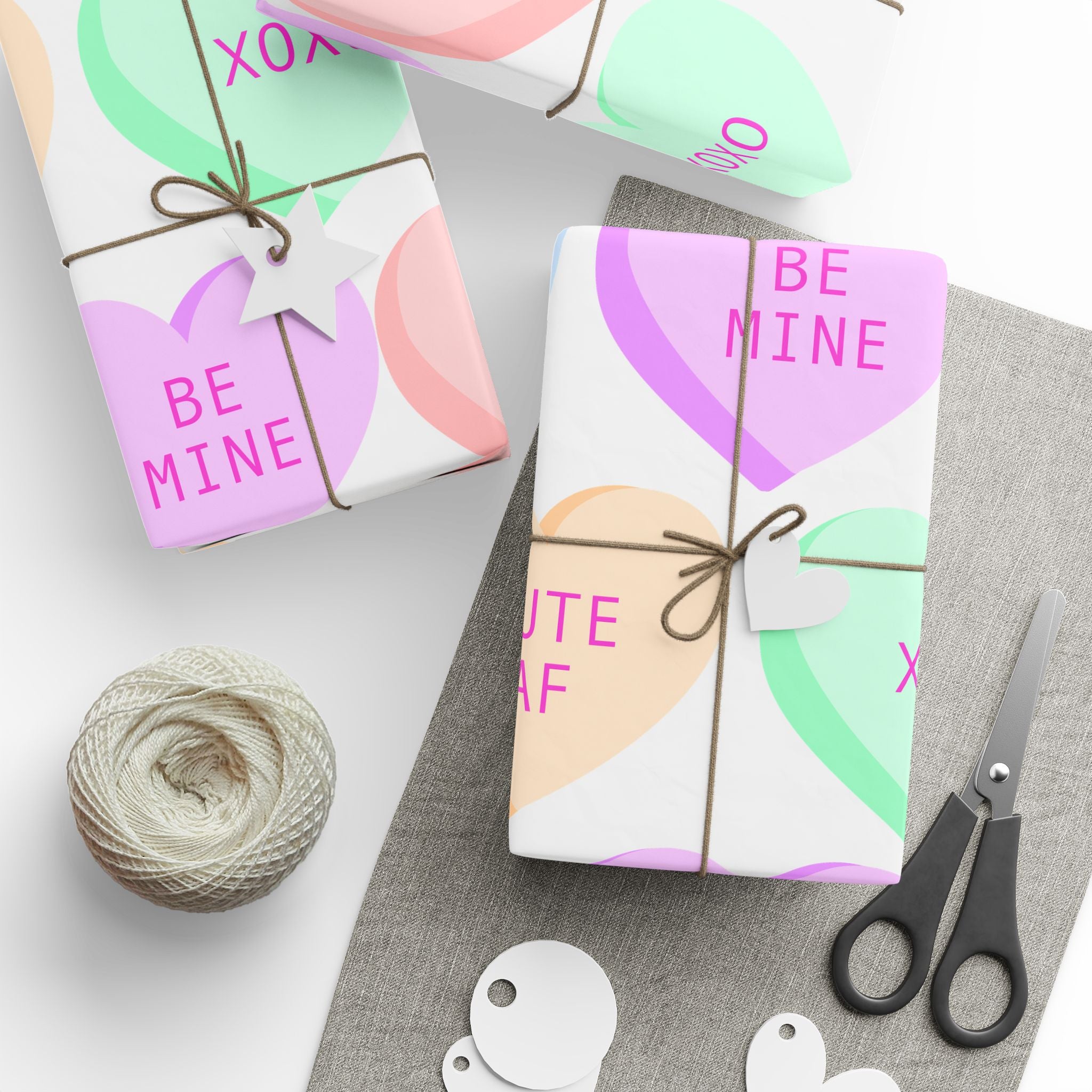 Conversation Heart Wrapping Paper — Cute AF Valentine Gift Wrap