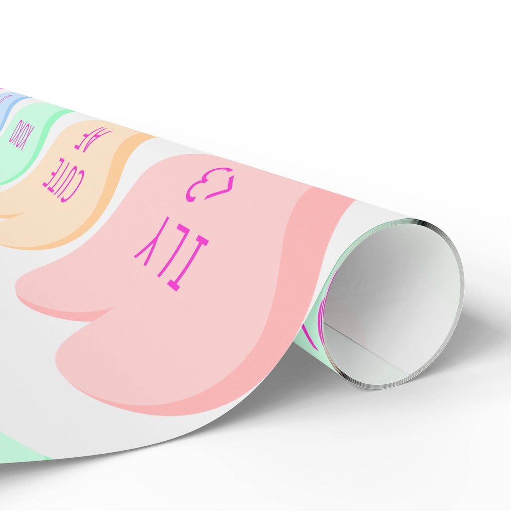 Conversation Heart Wrapping Paper — Cute AF Valentine Gift Wrap