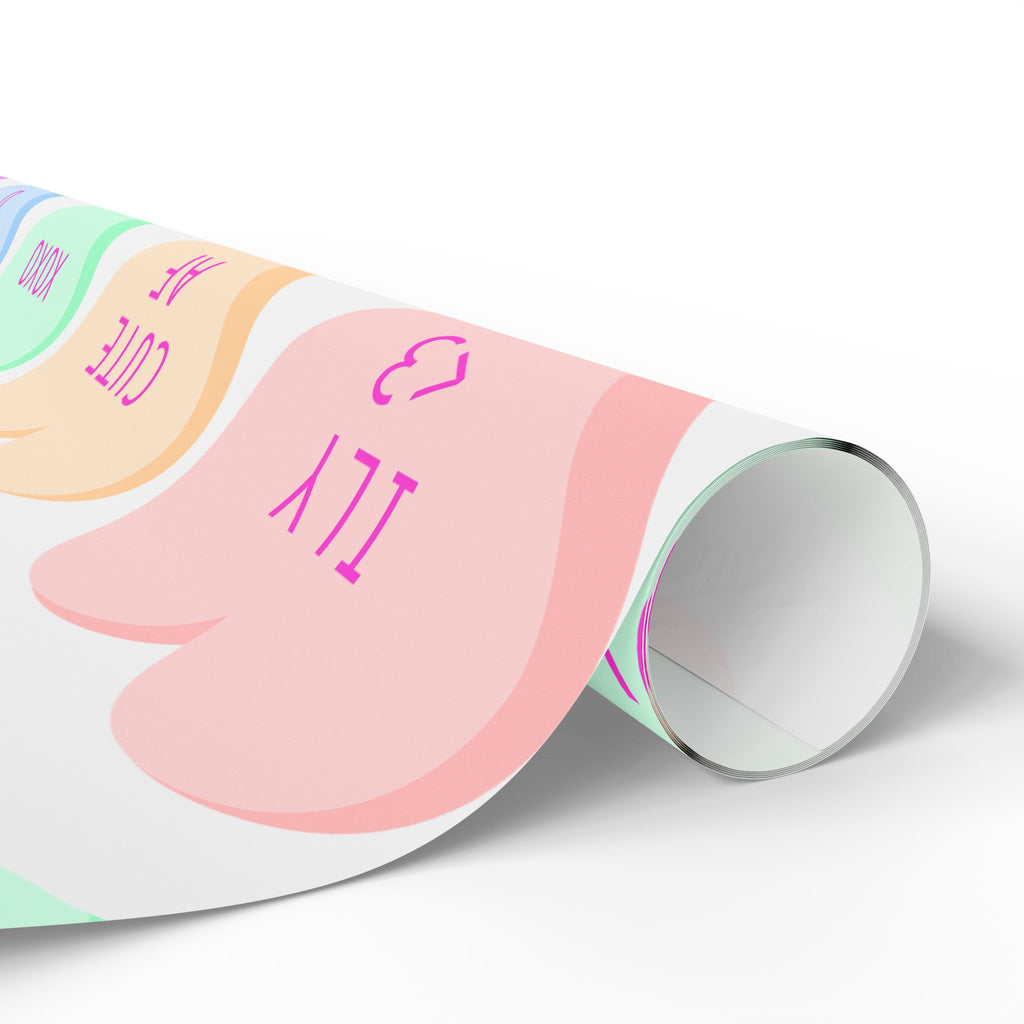 Conversation Heart Wrapping Paper — Cute AF Valentine Gift Wrap